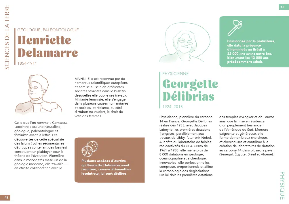 Double page 6 du livre 72 femmes de sciences pour la tour Eiffel